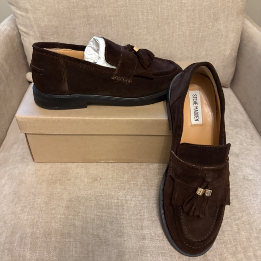 Steve Madden Radcliff Brown Suede Loafers